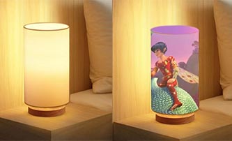 Customized LED Table Lamp with Logo Text Graphic Printed