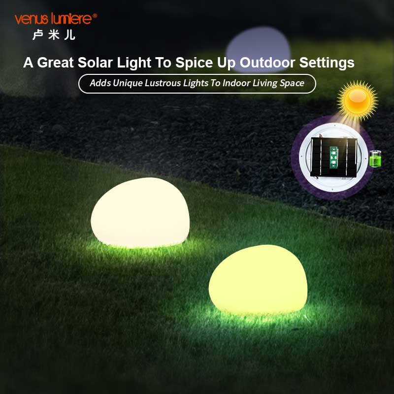 BSCI Manufacturer Unique Ground Decorative LED Solar Stone Lights