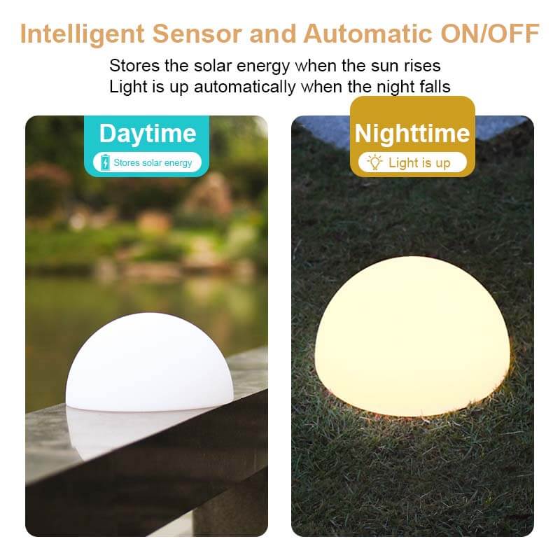 CE Listed Novelty Hemispherical Body LED Solar Floor Lamp Lights