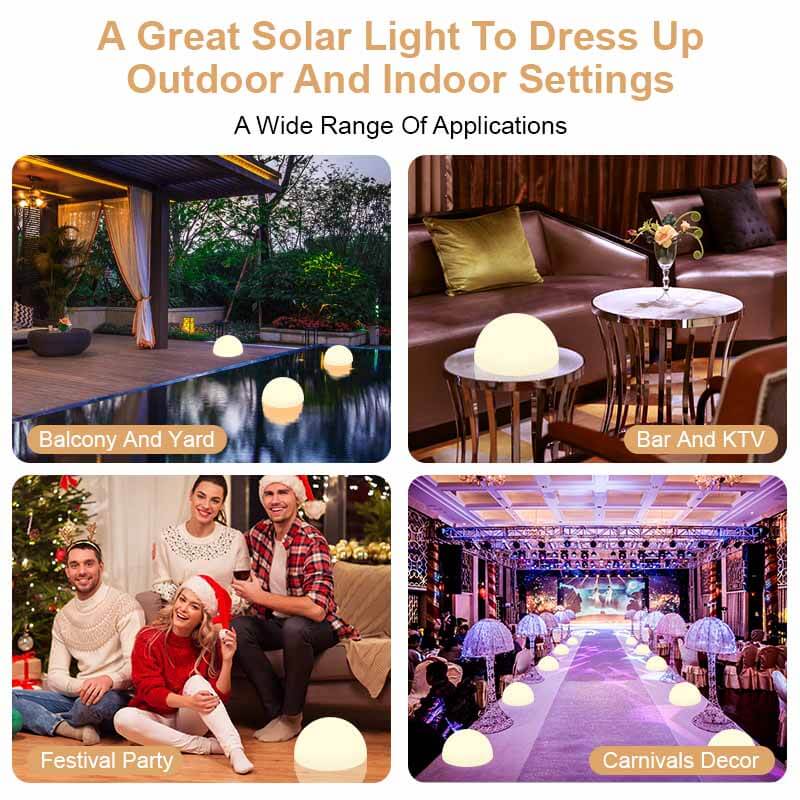 CE Listed Novelty Hemispherical Body LED Solar Floor Lamp Lights