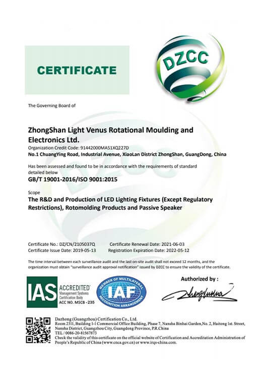 ISO 9001 Certificate