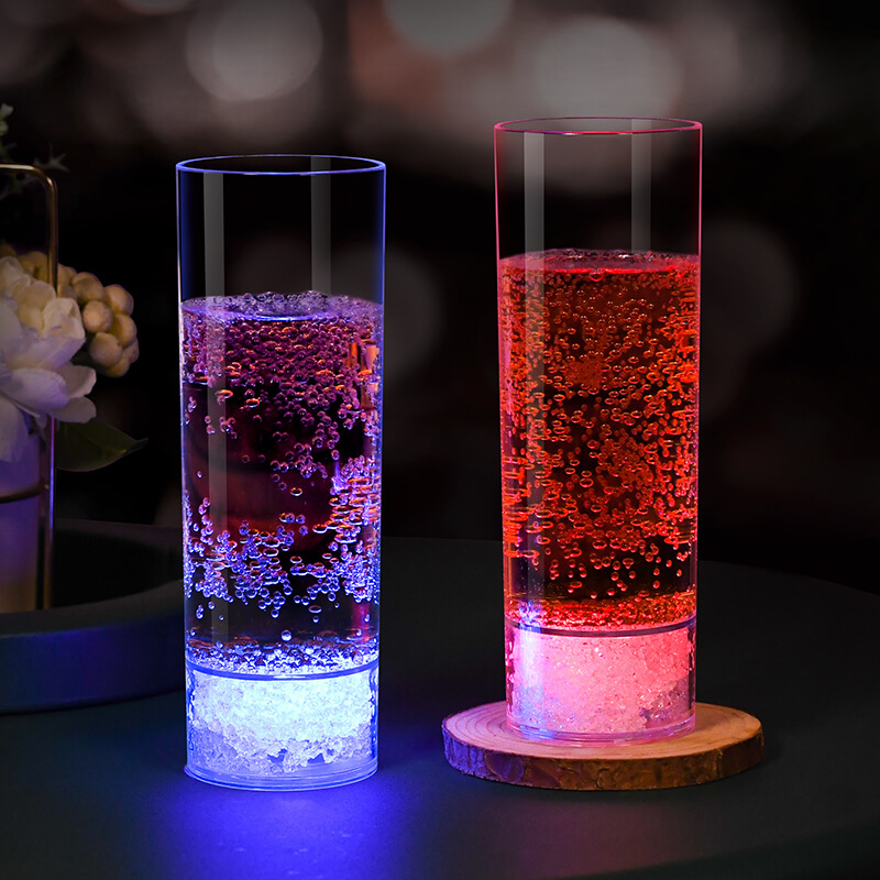 Custom Colorful Glowing LED Plastic Wine Tumblers Drinking Glasses