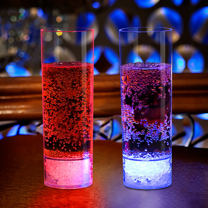 Custom Colorful Glowing LED Plastic Wine Tumblers Drinking Glasses