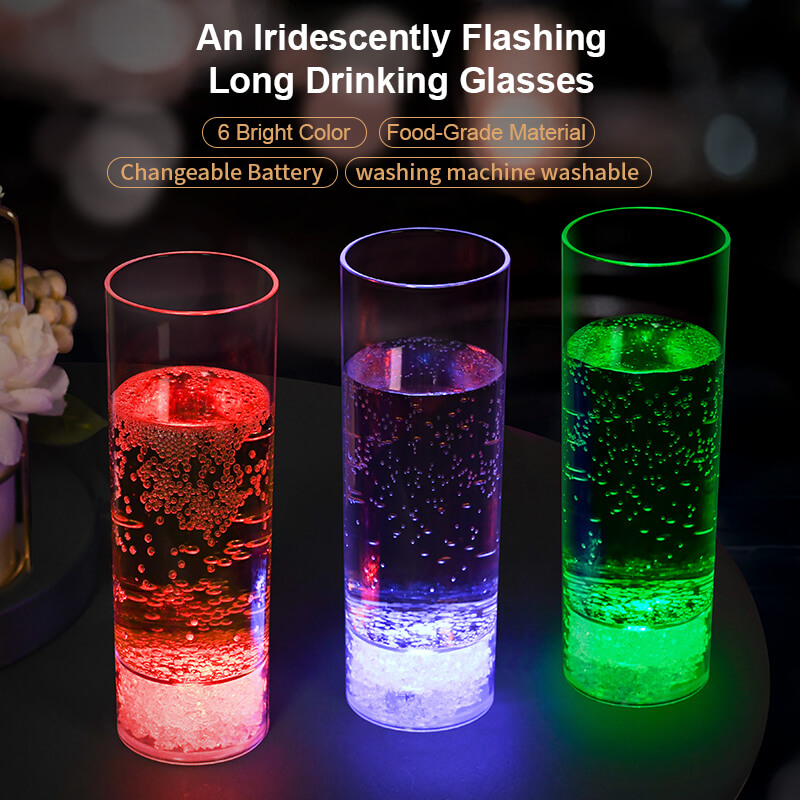 Custom Colorful Glowing LED Plastic Wine Tumblers Drinking Glasses