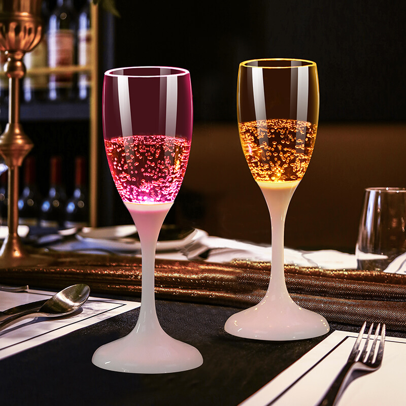 Reusable LED Plastic Champagne Glasses, Led Wine Glasses Manufacturer