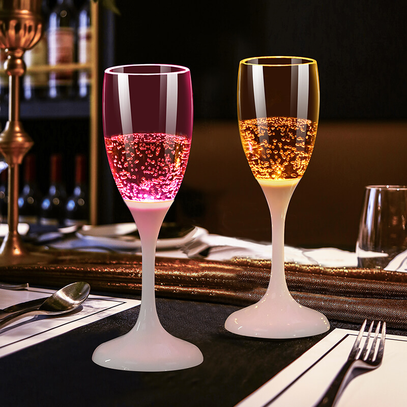 Reusable LED Plastic Champagne Glasses, Led Wine Glasses Manufacturer