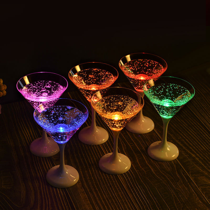 OEM Dishwasher Safe Novelty LED Light Up Cocktail Glasses