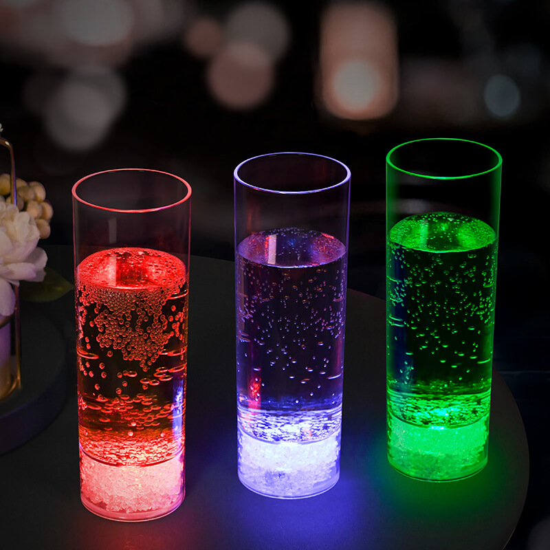 Custom Colorful Glowing LED Plastic Wine Tumblers Drinking Glasses