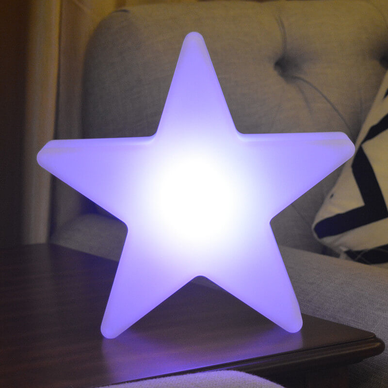 Custom Cordless RGB LED Christmas Decoration Star Table Lamp Light