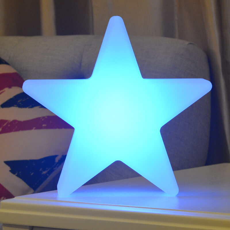 Custom Cordless RGB LED Christmas Decoration Star Table Lamp Light