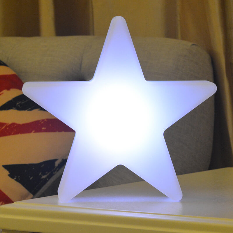 Custom Cordless RGB LED Christmas Decoration Star Table Lamp Light