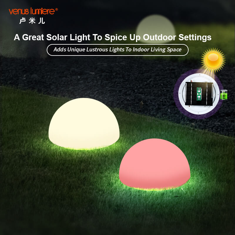 CE Listed Novelty Hemispherical Body LED Solar Floor Lamp Lights