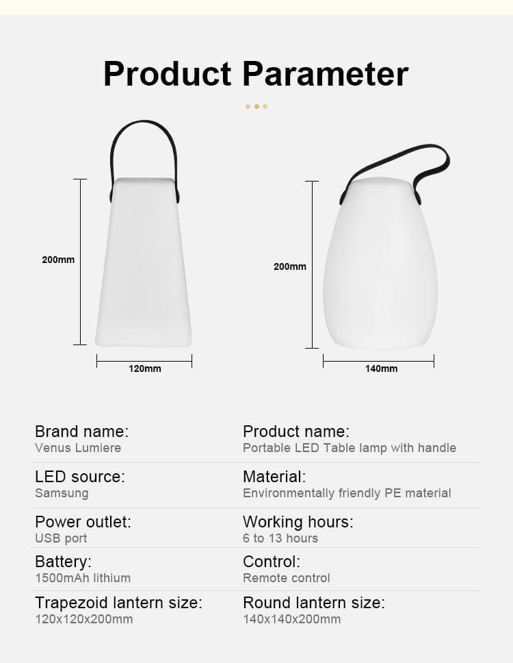 Custom Portable LED Table Lamp With Handle