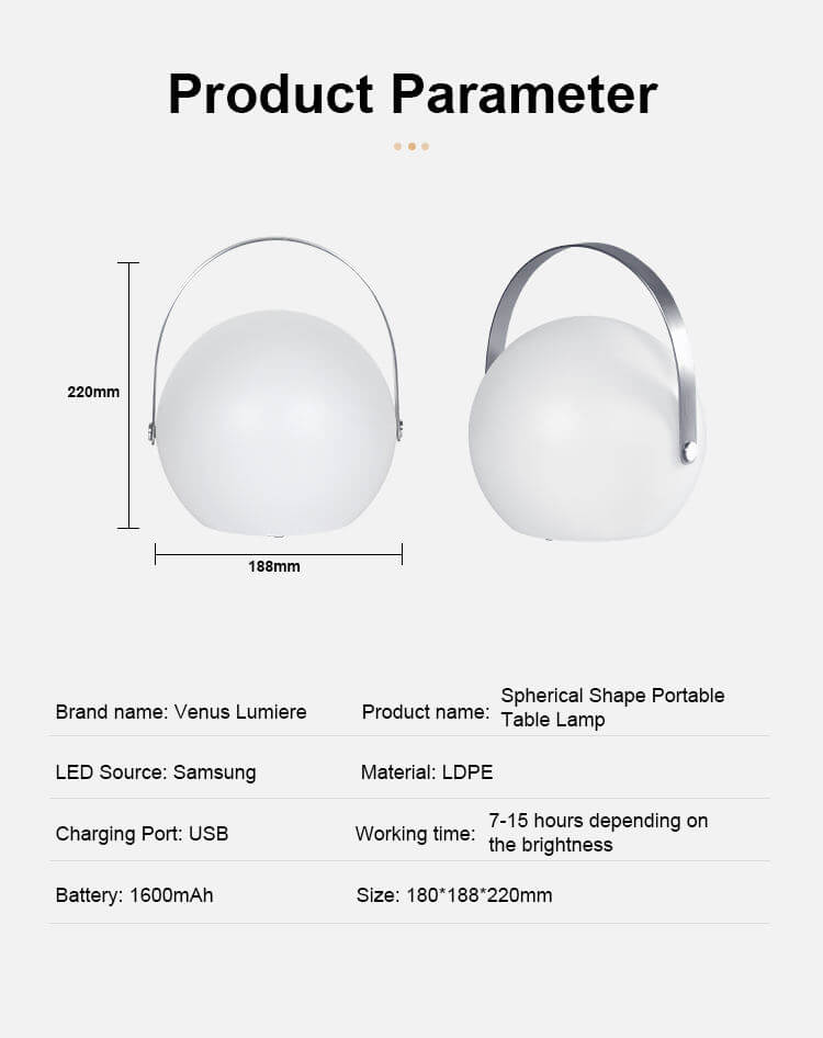 OEM Sphere Lantern Portable LED Table Lamp