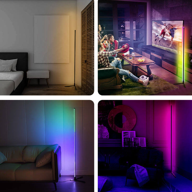 Remote Control RGB LED Corner Floor Lamp
