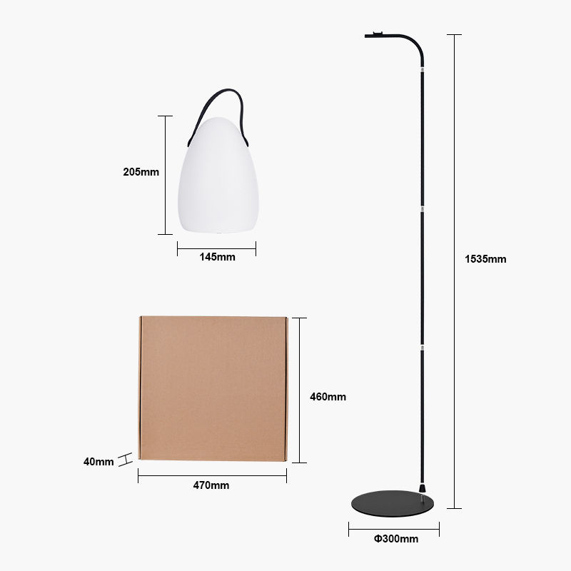 Custom Rechargeable Battery Cordless Portable Hanging Floor Lamp