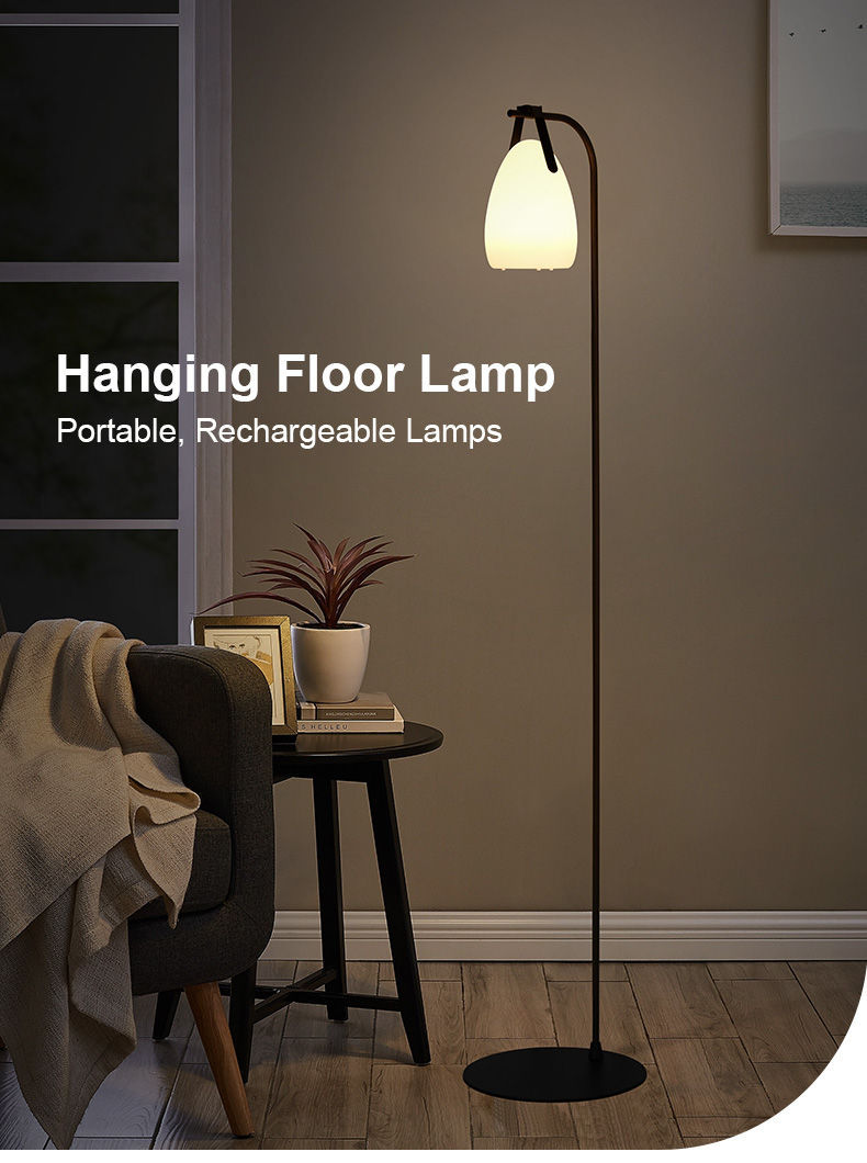 Custom Rechargeable Battery Cordless Portable Hanging Floor Lamp