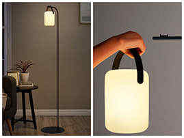 Custom Multifunctional LED Light Floor Stand and Mobile Lantern Style Lamp Set