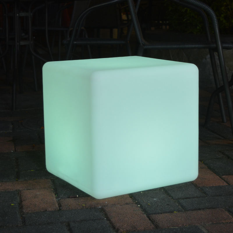 Custom Light Up Illuminated Rotomolded Polyethylene Cube Table Lamp