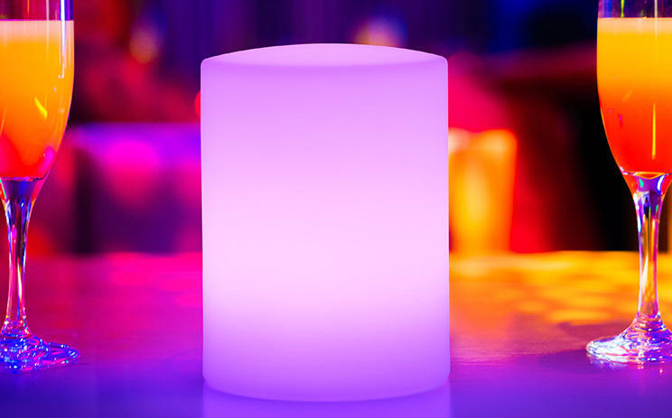 Multicolor RGB LED Cordless Cylinder Table Lamp is Ideal for Providing Ambient Lighting