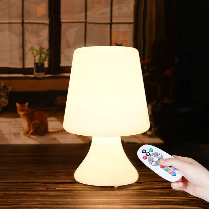Classic Conical Shape Cordless Sturdy Polyethylene LED Table Lamp