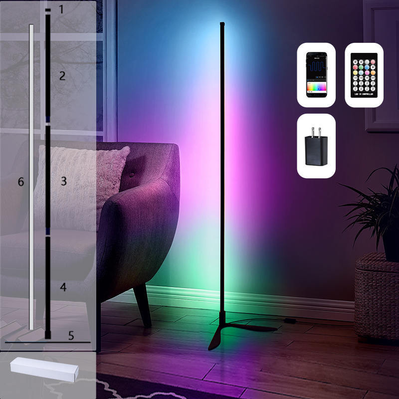 Tuya Smart Google Home Lights App Remote Controlled LED Corner Floor Lamp