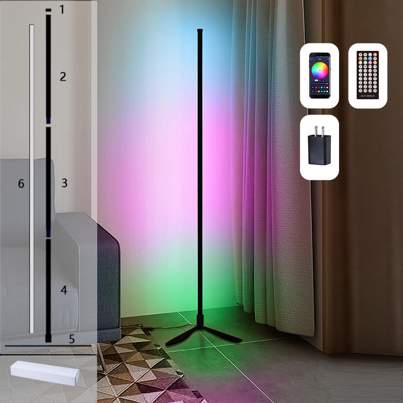 Tuya Smart Google Home Lights App Remote Controlled LED Corner Floor Lamp