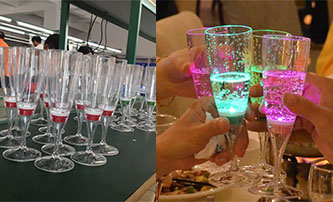 LED Wine Glasses Elegant Tulip Shaped Light Up Champagne Flutes Are in Production