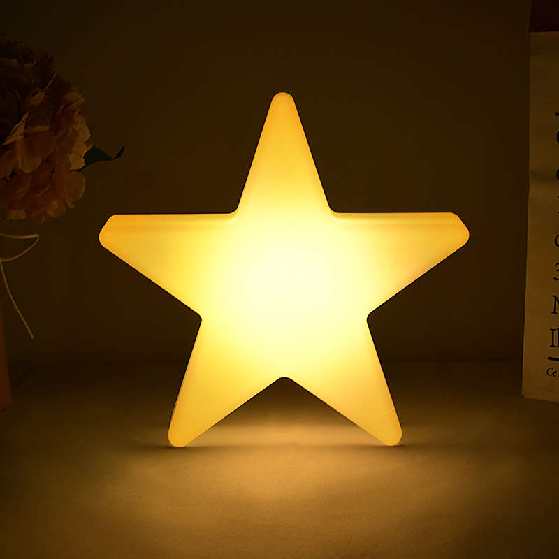 Custom Cordless RGB LED Christmas Decoration Star Table Lamp Light
