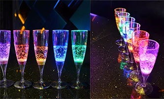 Colorfully Glow in the Dark Cups LED Wine Glasses Bring the Wonder of the New Year Holiday