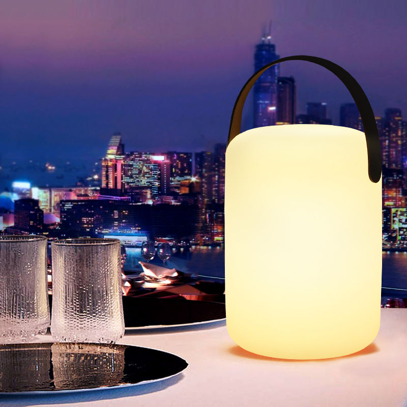 Cylindrical Rechargeable LED Lantern Table Lamp