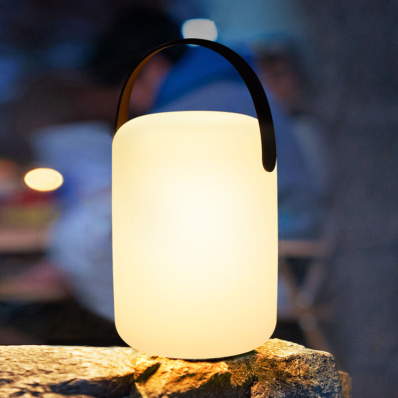 Cylindrical Rechargeable LED Lantern Table Lamp