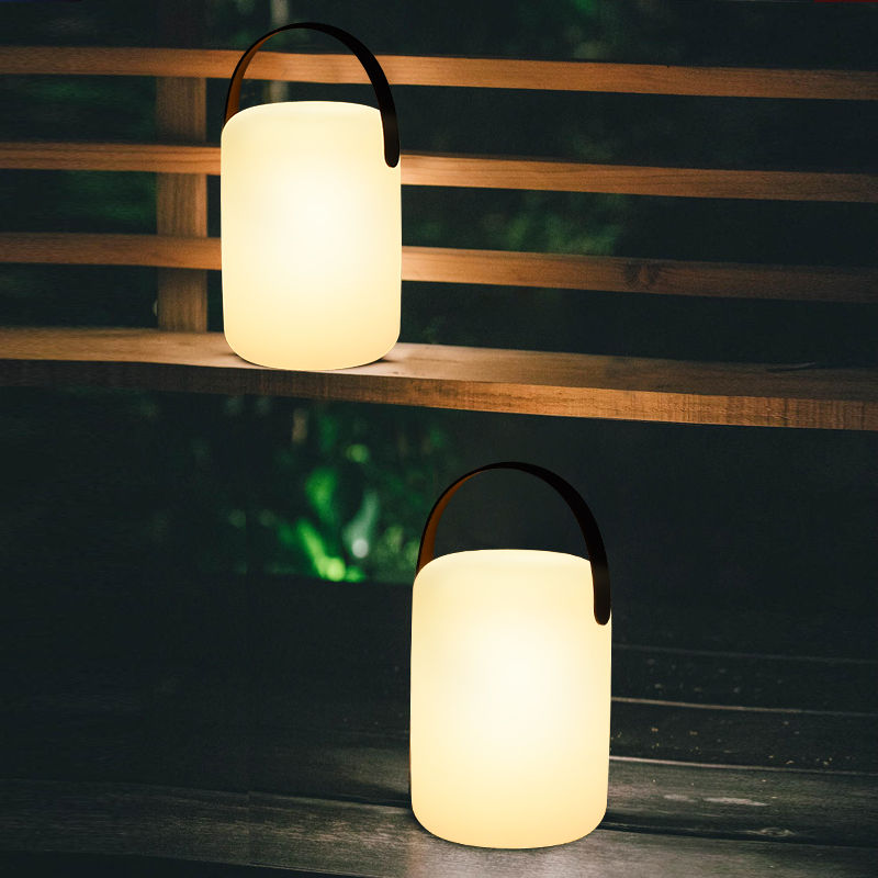 Cylindrical Rechargeable LED Lantern Table Lamp