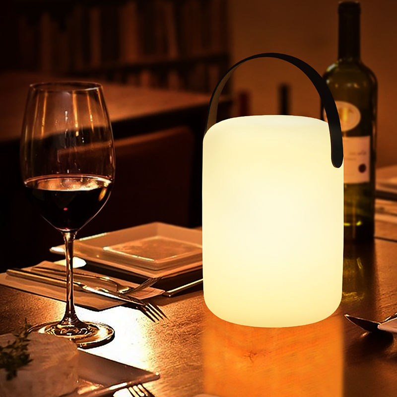 Cylindrical Rechargeable LED Lantern Table Lamp