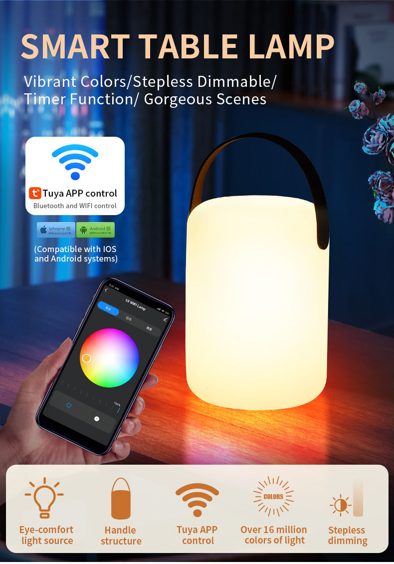 Smart Table Lamp | Portable Table Lamp | Bluetooth Table Lamp | Light Venus