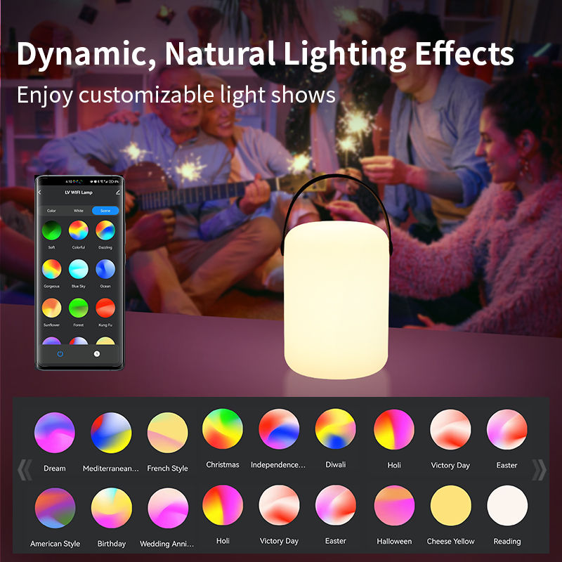 Bluetooth WiFi Tuya APP Voice Control RGBW LED Lights Smart Table Lamp