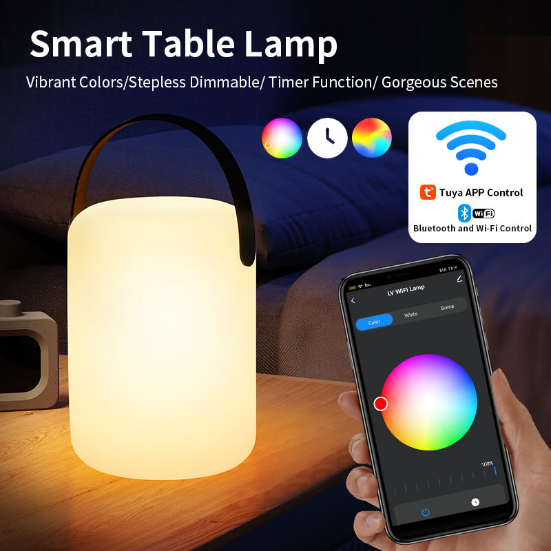 Custom Portable RGBW LED Ambient Bluetooth Tuya Smart Table Lamp