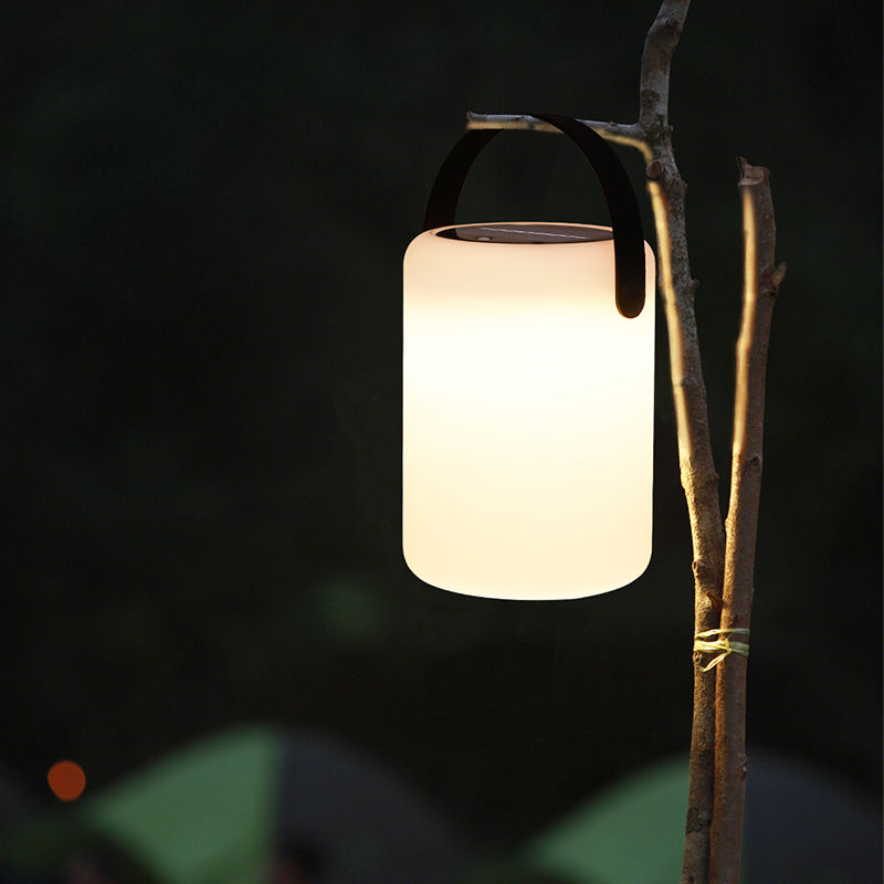 Outdoor Solar USB Rechargeable Cylinder Lantern Table Lamp