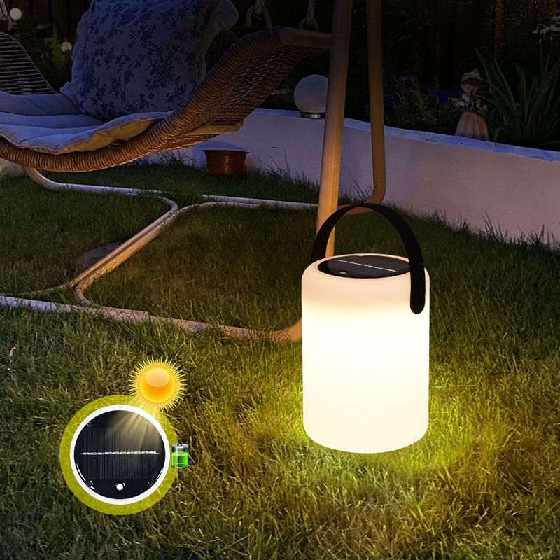 Outdoor Solar USB Rechargeable Cylinder Lantern Table Lamp