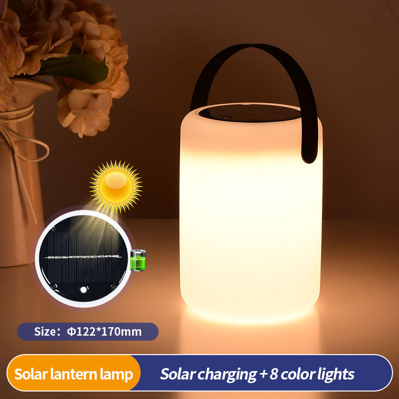 Outdoor Solar USB Rechargeable Cylinder Lantern Table Lamp