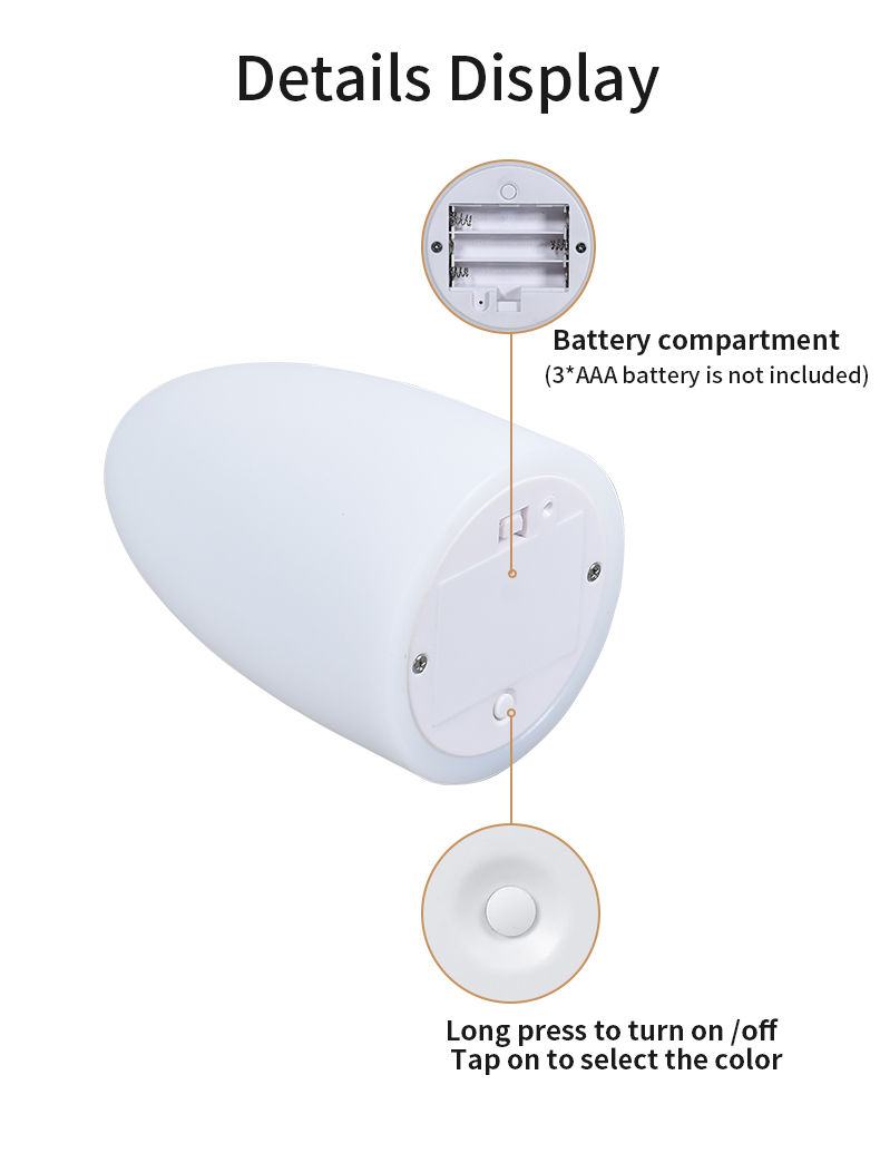 Decorative Egg Shape Cordless LED Mood Light Mini Table Lamp