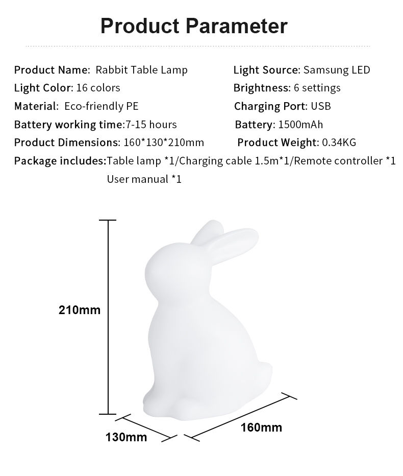 Cute Table Lamp | Rabbit Lamp | Rechargeable Table Lamp | Light Venus