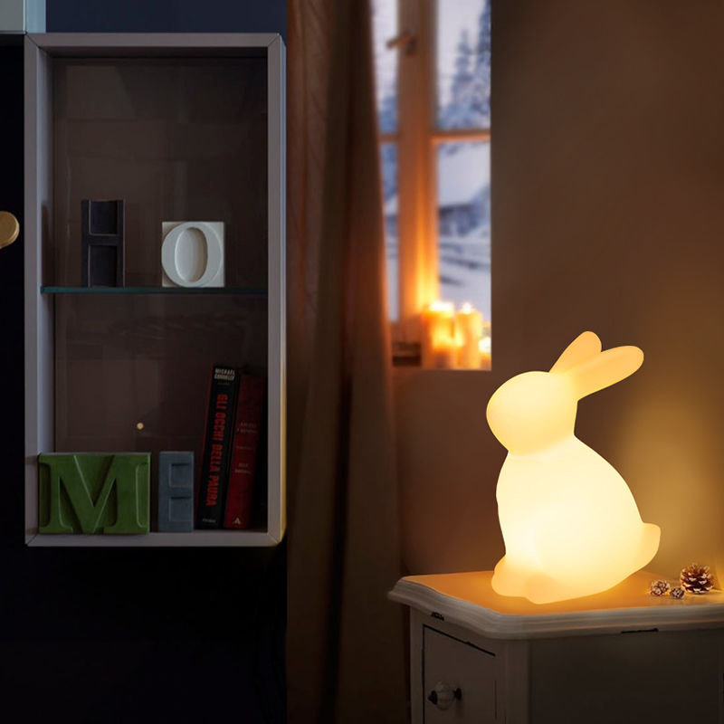 USB Rechargeable RGB LED Light Cute Rabbit Table Lamp