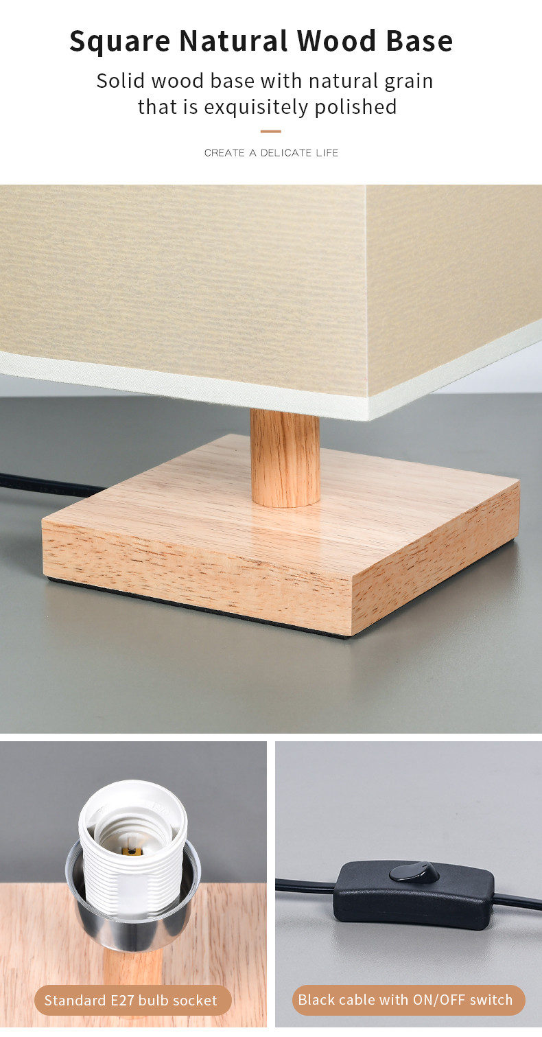 Wooden Table Lamp | Fabric Table Lamp | Light Venus