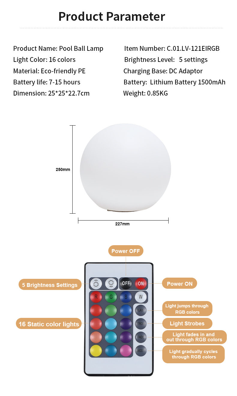 Ball Light | LED Ball Light | Pool Floating Light | Light Venus