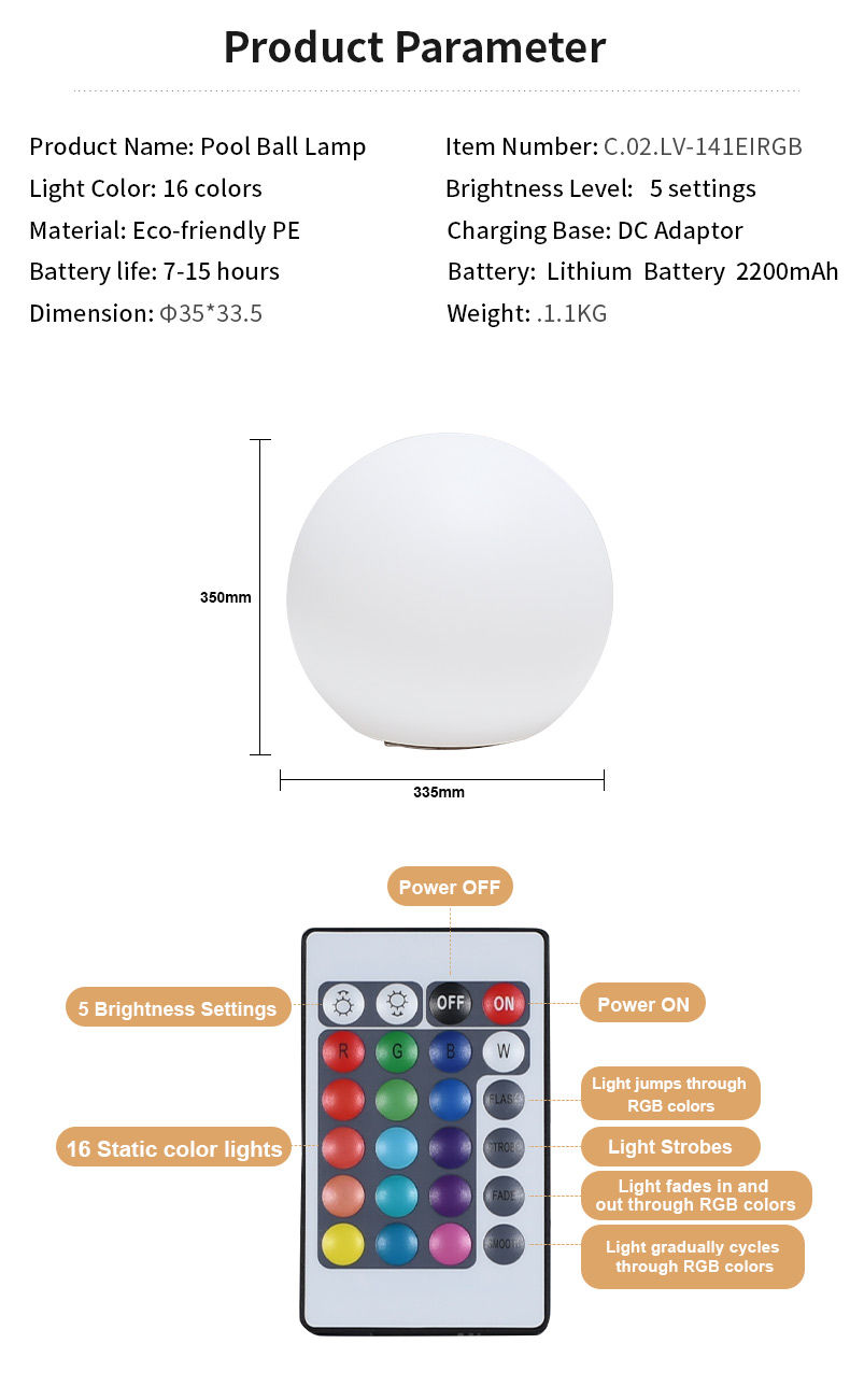 LED Ball Light | Outdoor Ball Lights | Floating LED Pool Lights LED Ball Light | Outdoor Ball Lights | Floating LED Pool Lights