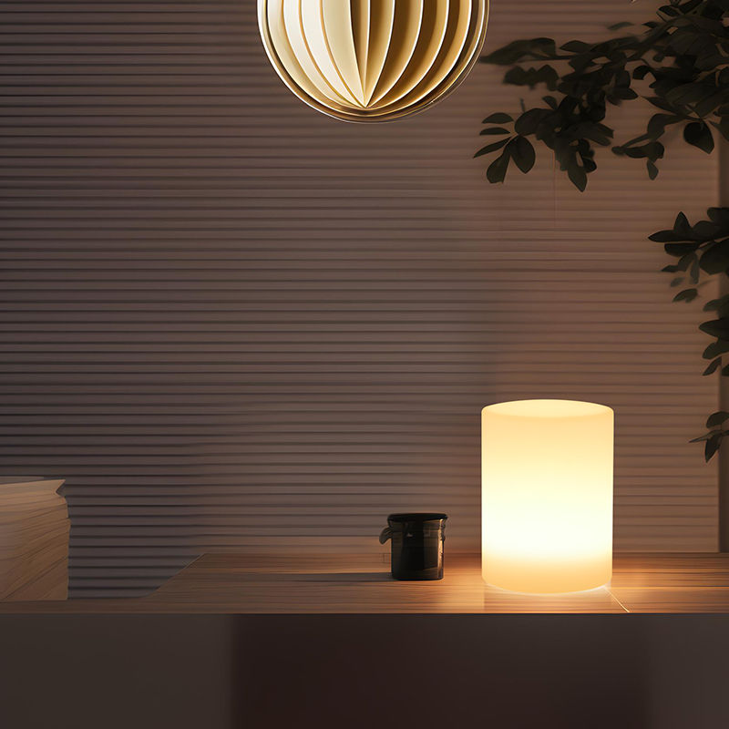 Custom Cordless Cylindrical Shape Polyethylene LED Table Lamp