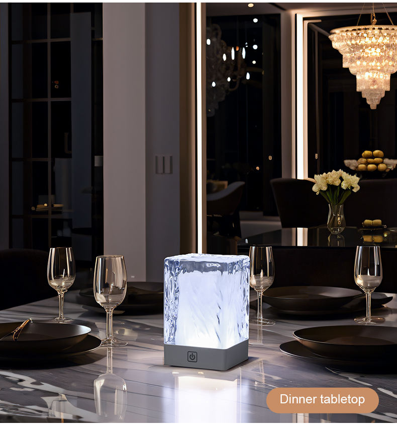 Cordless RGB LED Crystal Table Lamp