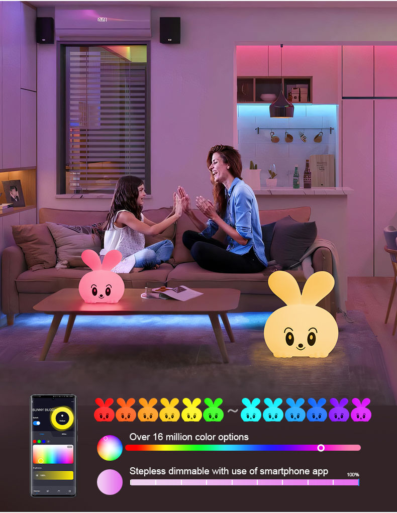 Smart Tuya APP Control RGBW LED Light Bunny Rabbit Lamp