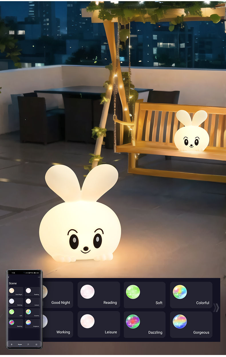 Smart Tuya APP Control RGBW LED Light Bunny Rabbit Lamp